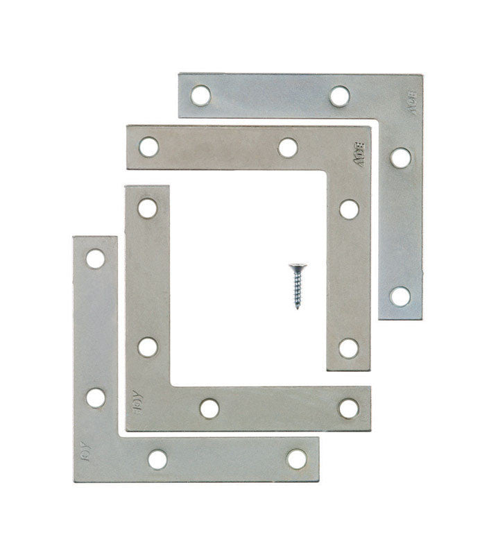 ace 4 in. h x 4..75 in. w x 4 in. d zinc flat corner brace shelf bracket brace hardware