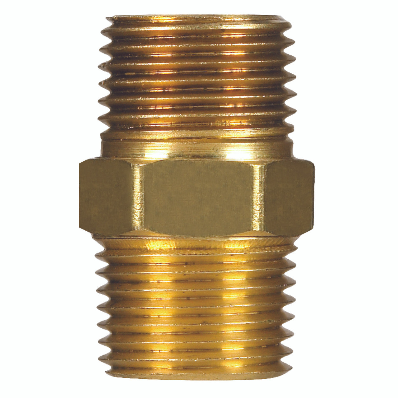 JMF brass reducing hex nipple  MPT x  MPT lead-free