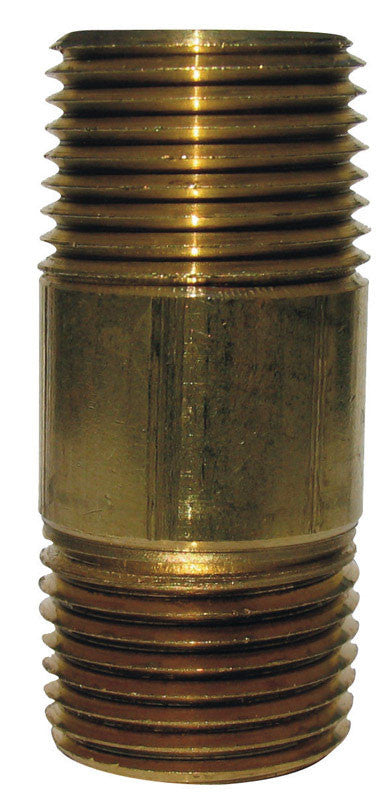 jmf 3/8 in. mpt x 3/8 in. dia. x 1-1/2 in. l mpt brass nipple plumbing pipe nipple
