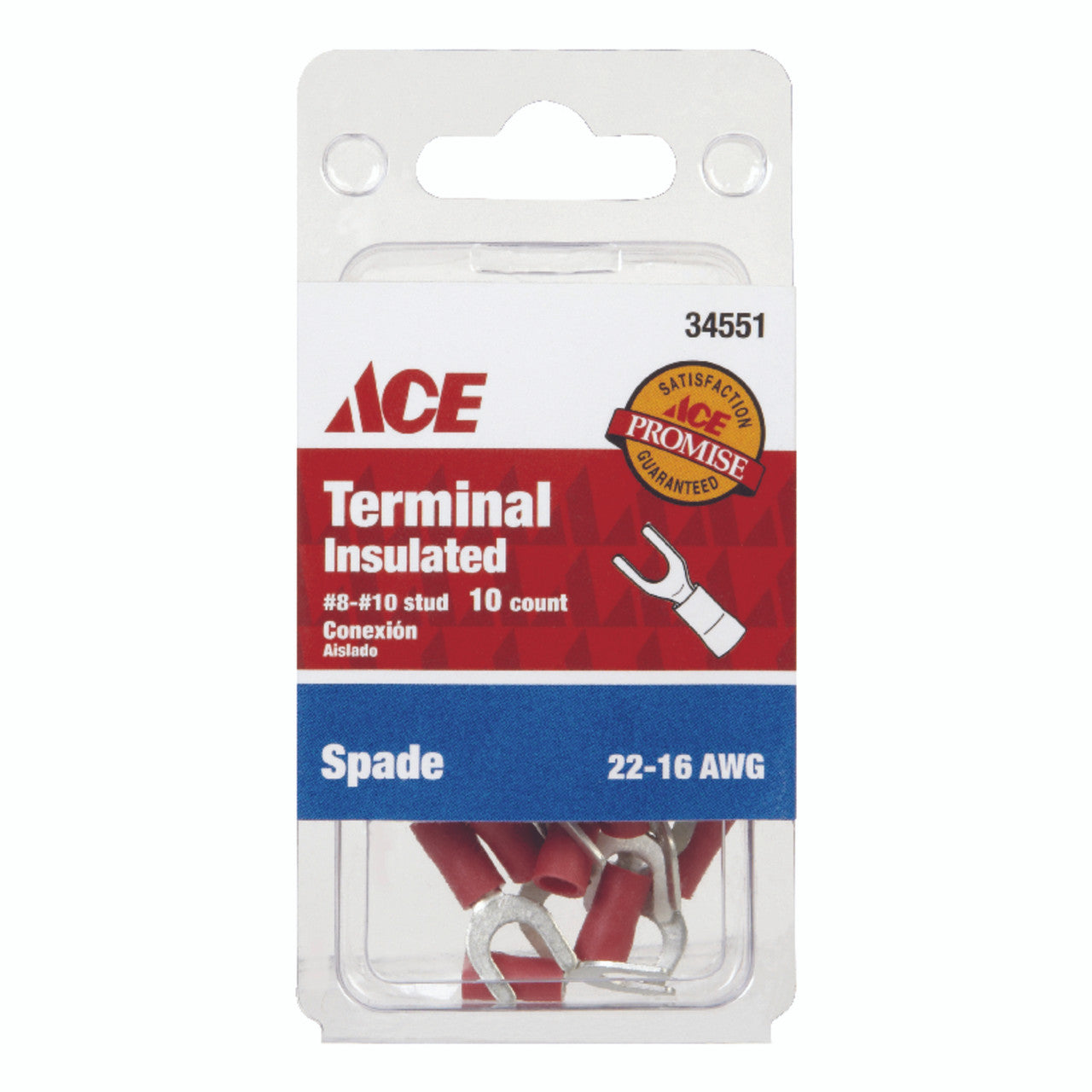 spade terminal 22-16 AWG insulated crimp wire connector