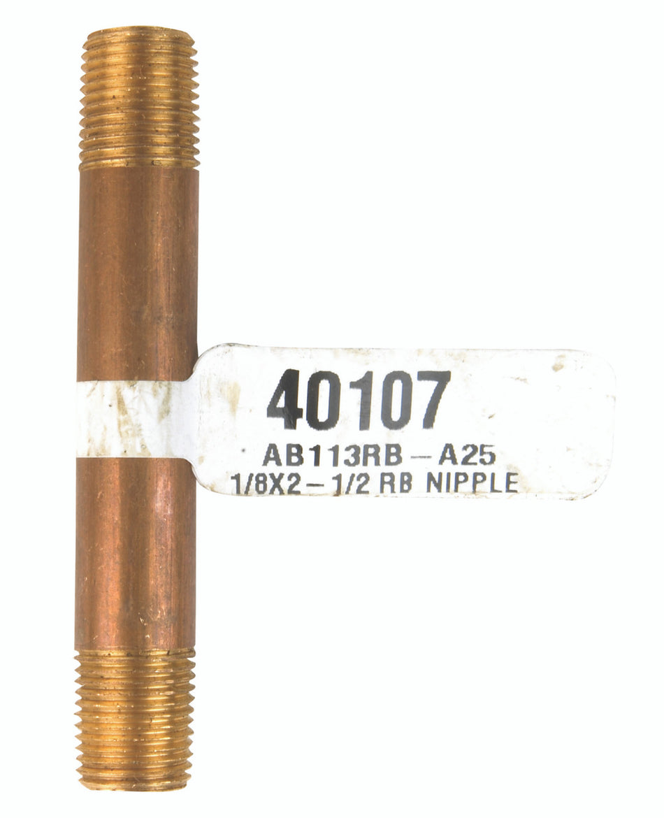 NIPPLE 1/8 X 2.5 R BRASS