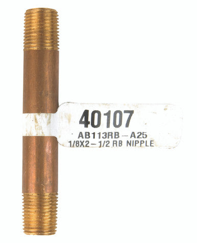 Nipple 1/8 X 2.5 R Brass