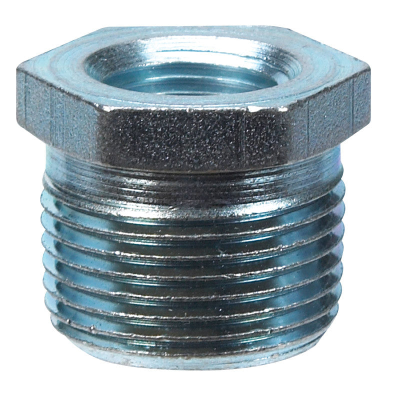 Billco 1/2 in. MPT x 3/8 in. Dia. MPT Galvanized Hex Bushing