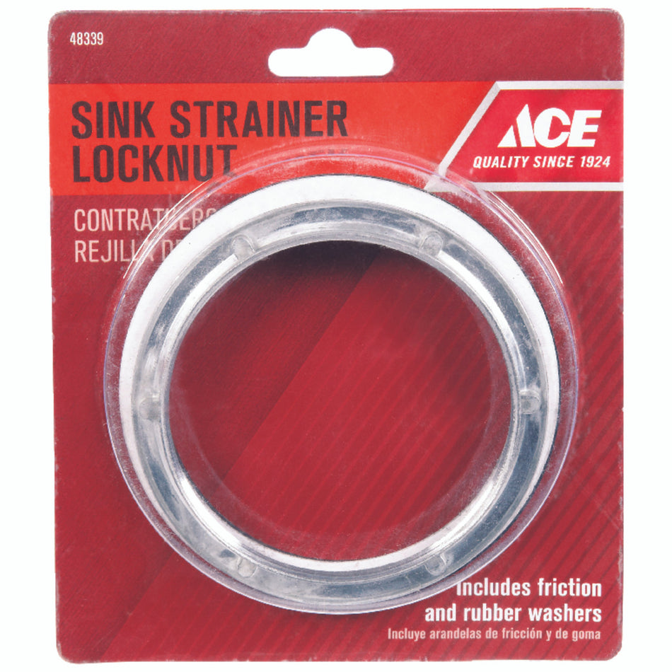 Ace 3-3/8 in. Dia. Stainless Steel Strainer Locknut