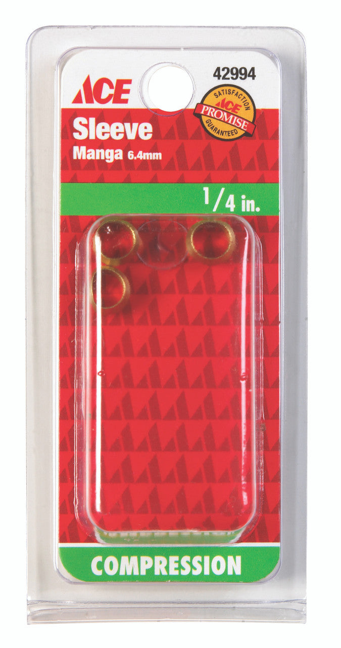 compression sleeve 1/4 brass 3 pack plumbing compression sleeve