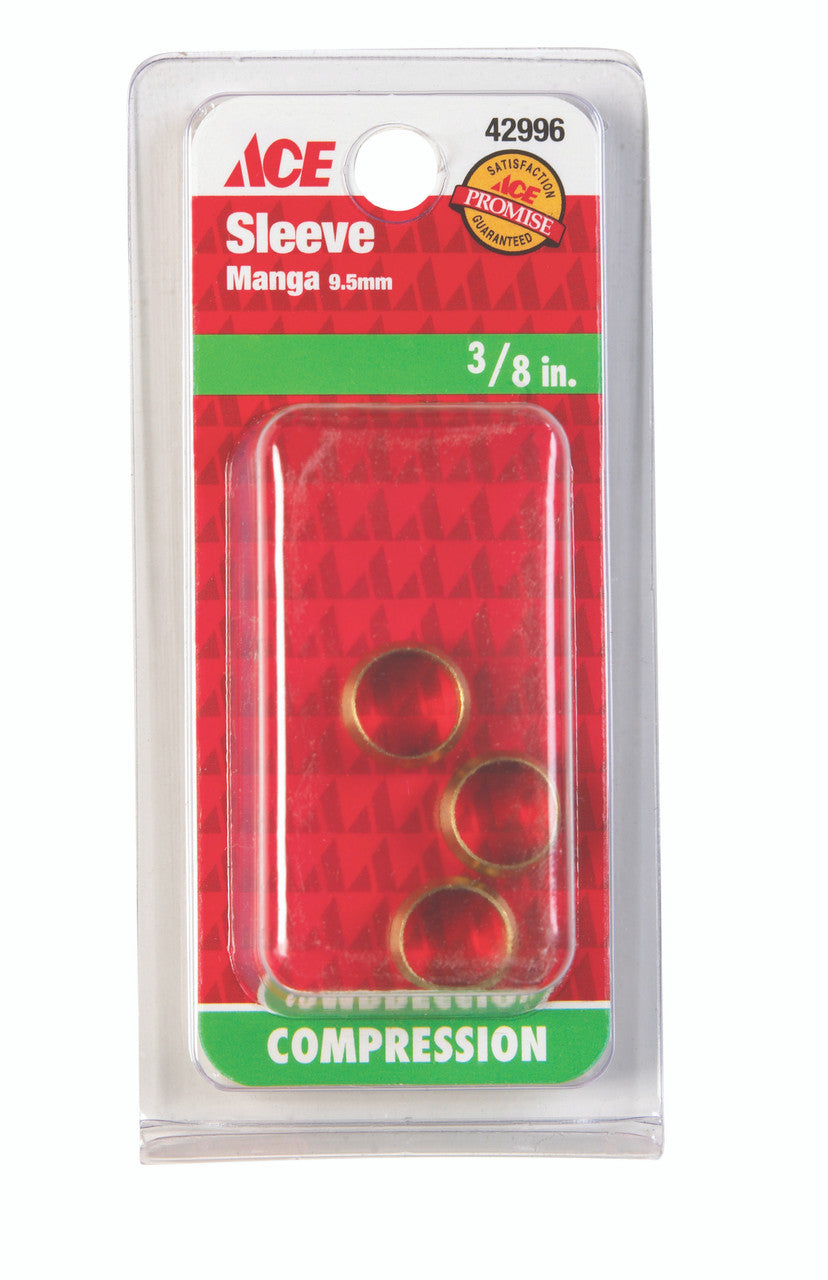 compression sleeve 3/8 brass 3 pack plumbing compression sleeve