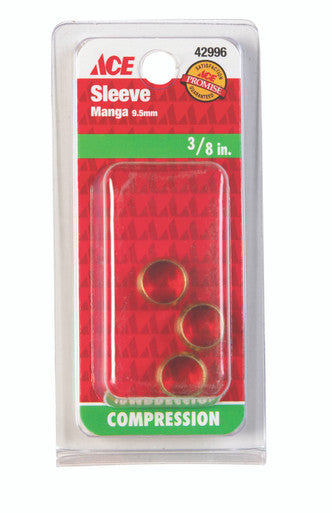 Compression Sleeve 3/8 Brass 3 Pack