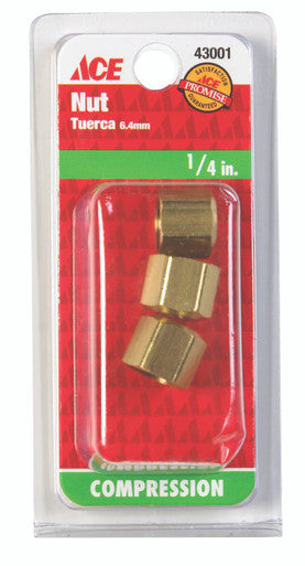 Nut Compression 1/4 Brass Cd3