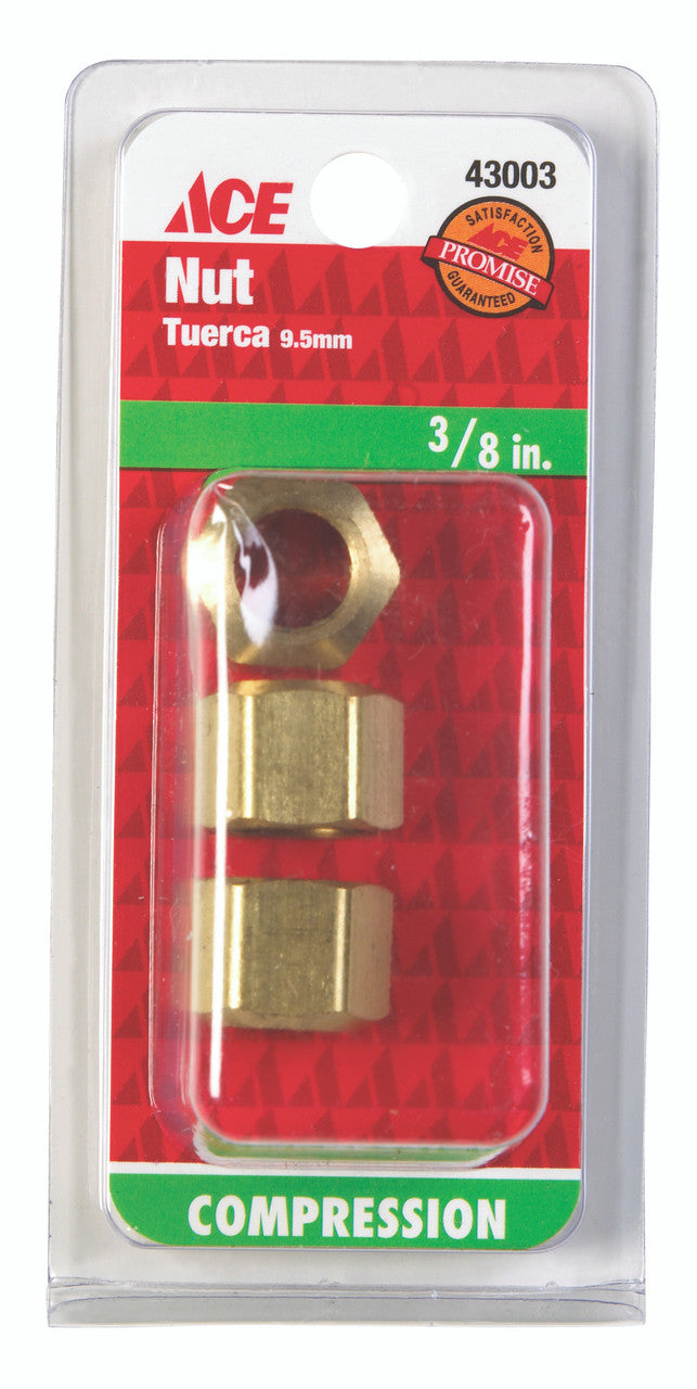 NUT COMPRESSION 3/8 BRASS CD3