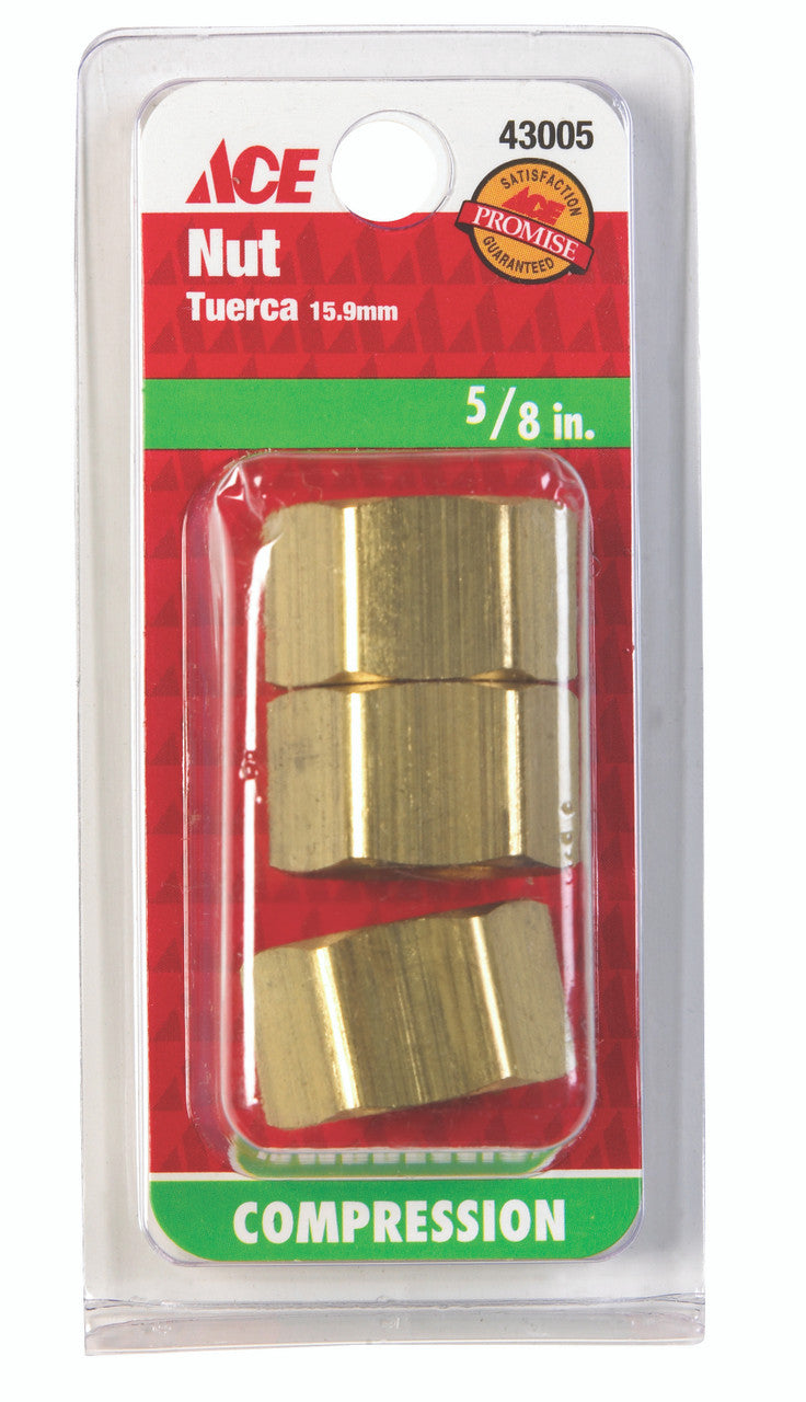 nut compression 5/8 brass cd3 plumbing slip joint nut