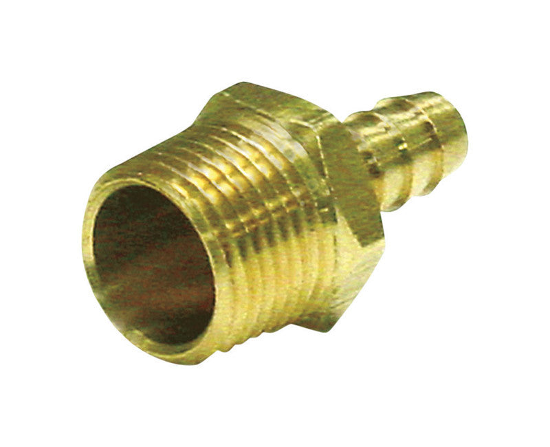 JMF yellow brass hose barb adapter 3/4 x 1/2