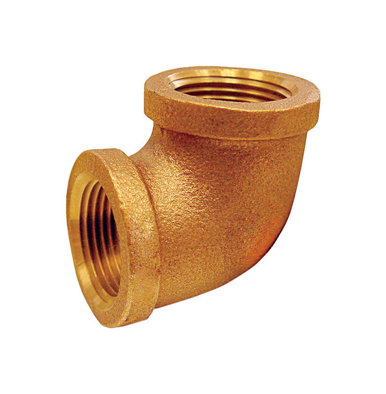 JMF brass 90 degree elbow 1/4 FPT lead-free NPT