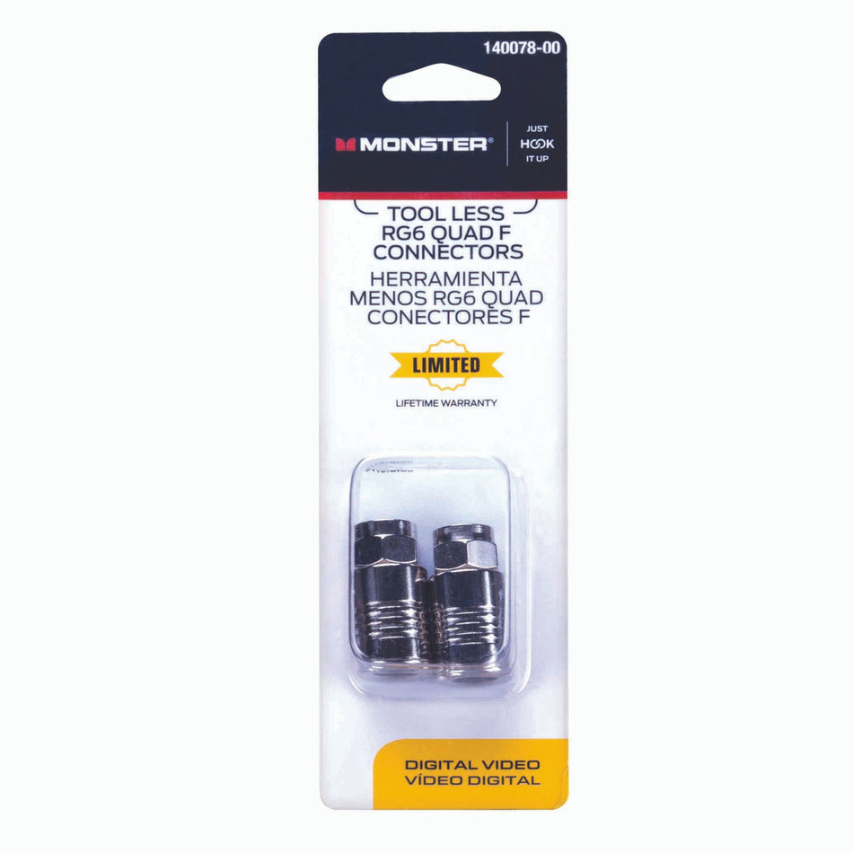 CONNECTOR RG6 QUAD 2 PACK