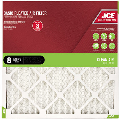 Ace 16 in. W x 16 in. H x 1 in. D Pleated 8 MERV Pleated Air Filter