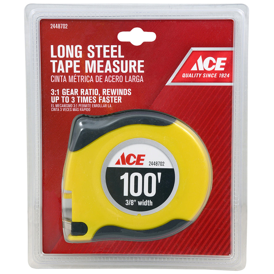 LONG STEEL TAPE 3/8 X 100 FOOT