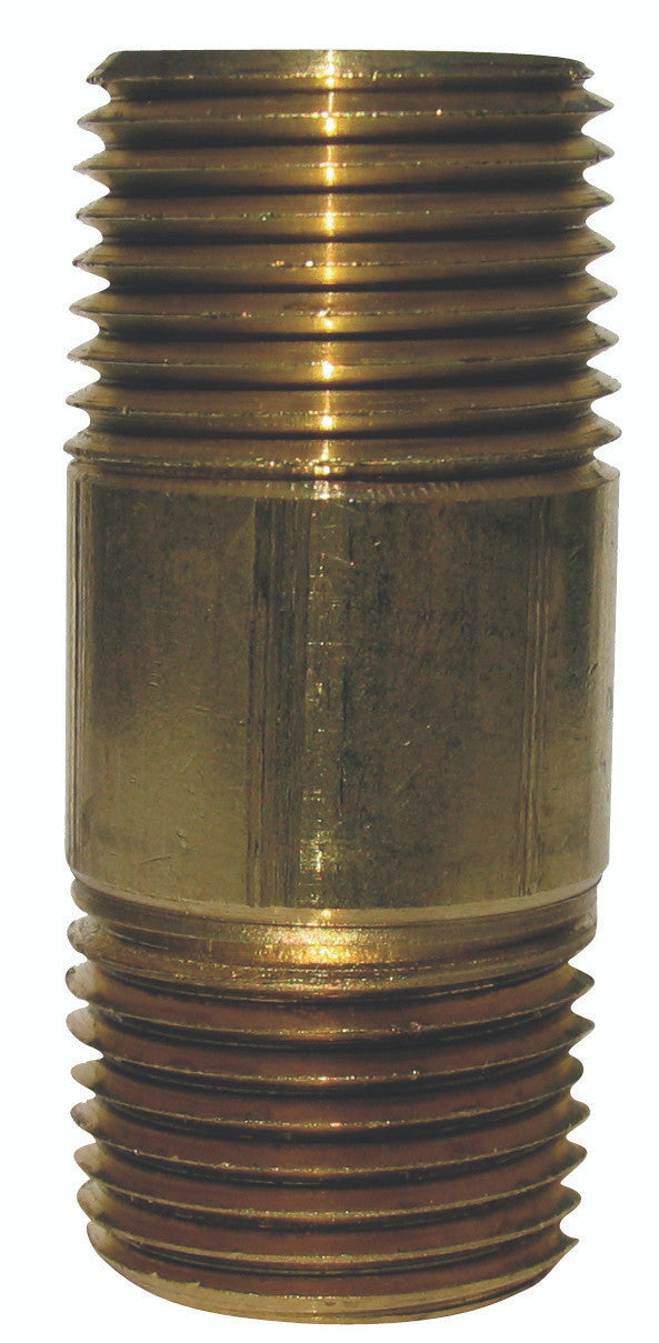nipple 1/8 x 2 red brass plumbing pipe nipple