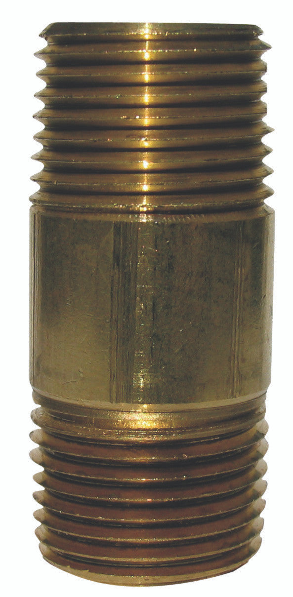 nipple 1/4 x 2 red brass plumbing pipe nipple