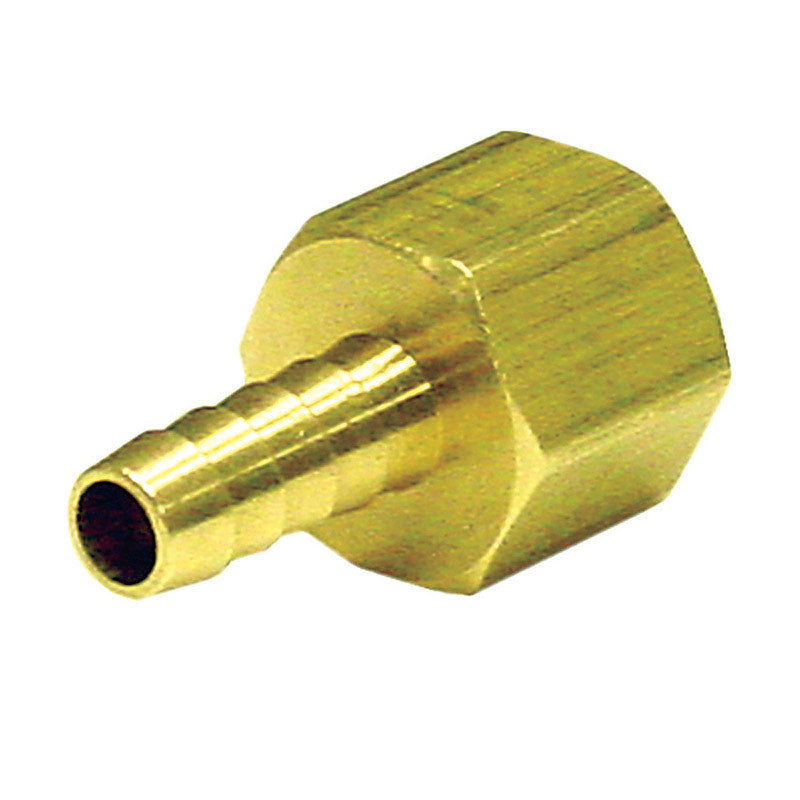 JMF yellow brass hose barb adapter 3/8 x 1/2