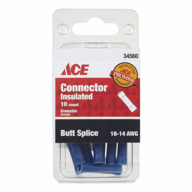 Butt Splice Connector Insulated 16-14 AWG Pack 10