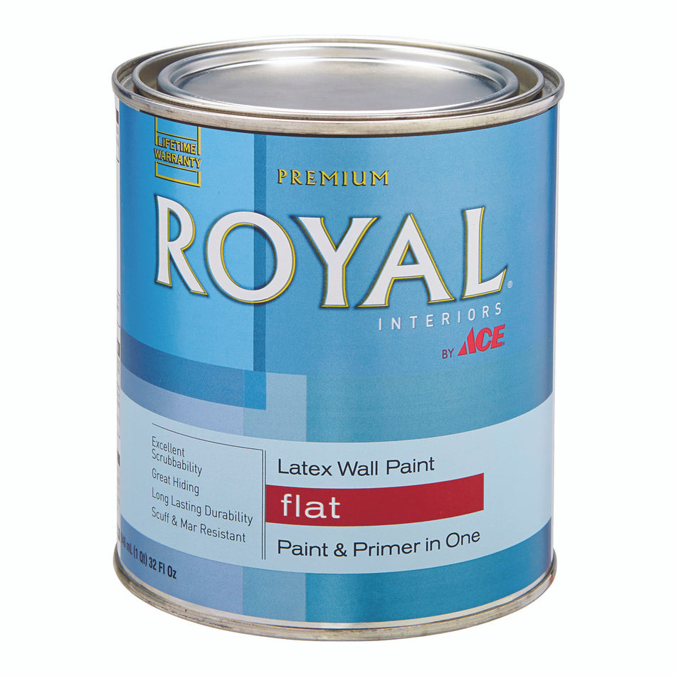 Ace Royal Flat Midtone Hi-Hide Base Vinyl Acetate/Ethylene Paint Indoor 1 qt.