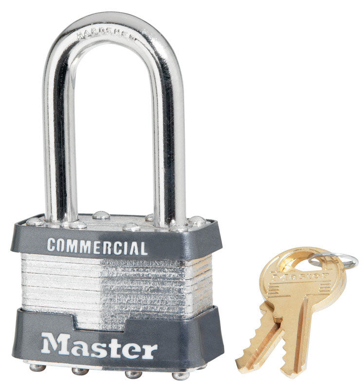 master lock 1-5/16 in. h x 1 in. w x 1-3/4 in. l laminated steel 4-pin cylinder padlock 6 pk key padlock security hardware
