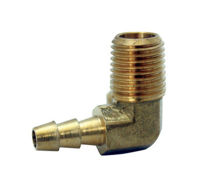 JMF Brass 1/4 in. Dia. x 3/8 in. Dia. Hose Barb Elbow 1 pk Yellow