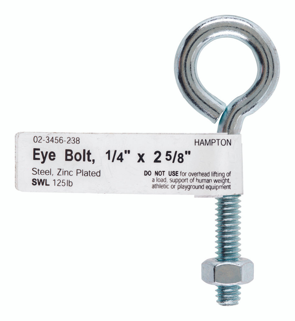 BOLT EYE WITH NUT 1/4 X 2.63