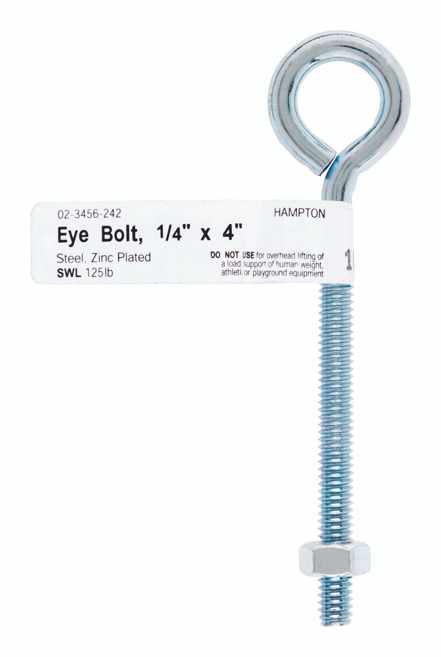 bolt eye with nut 1/4 x 4 hardware