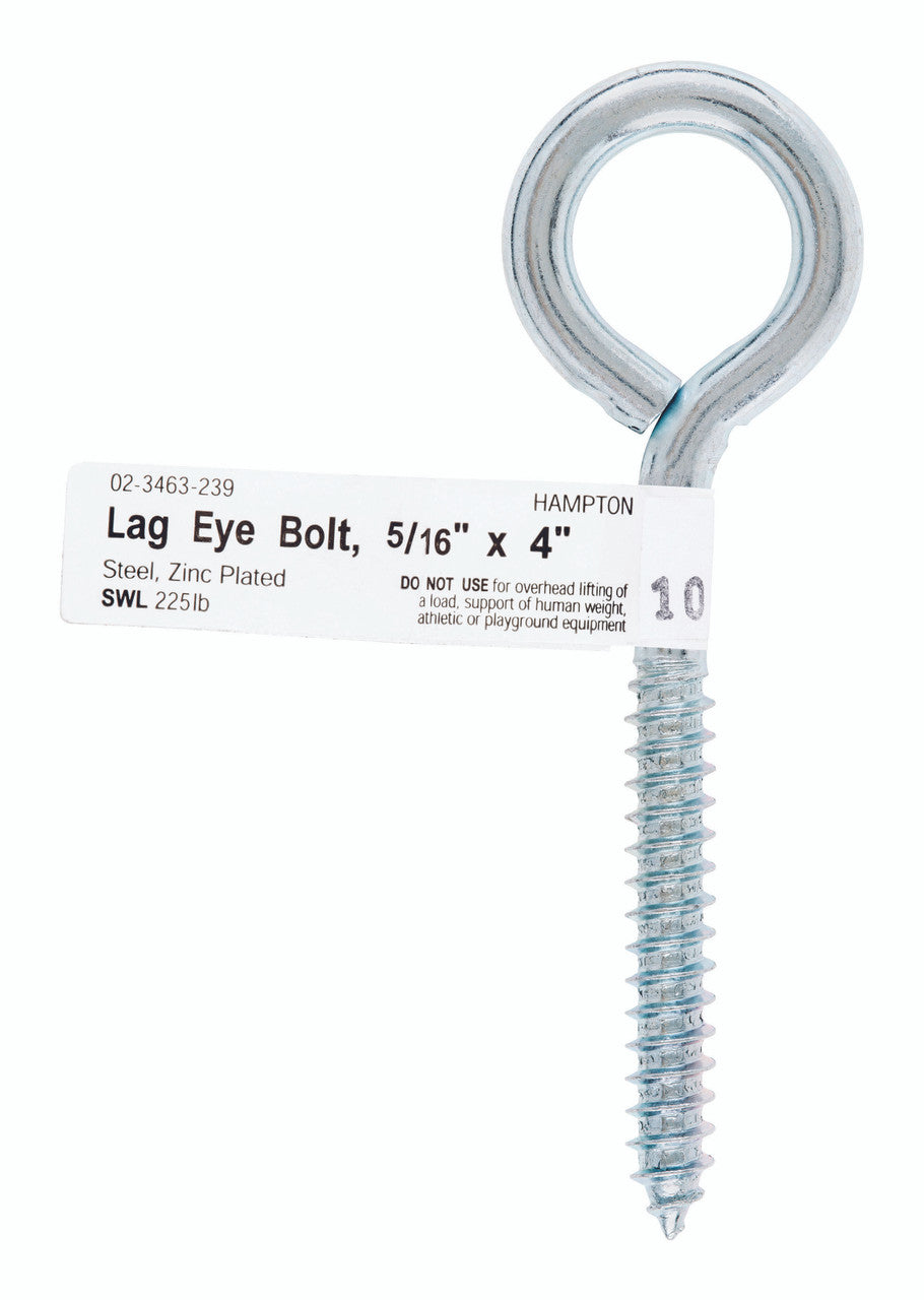 steel bolt eye lag 5/16 x 4 hook bolt ring hardware