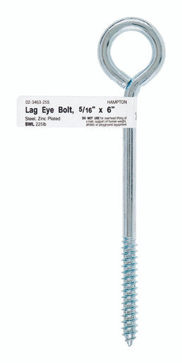 Bolt Eye Lag 5/16 X 6