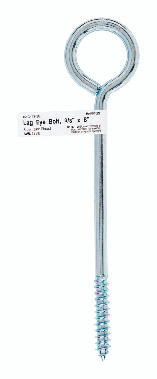 BOLT EYE LAG 3/8 X 8