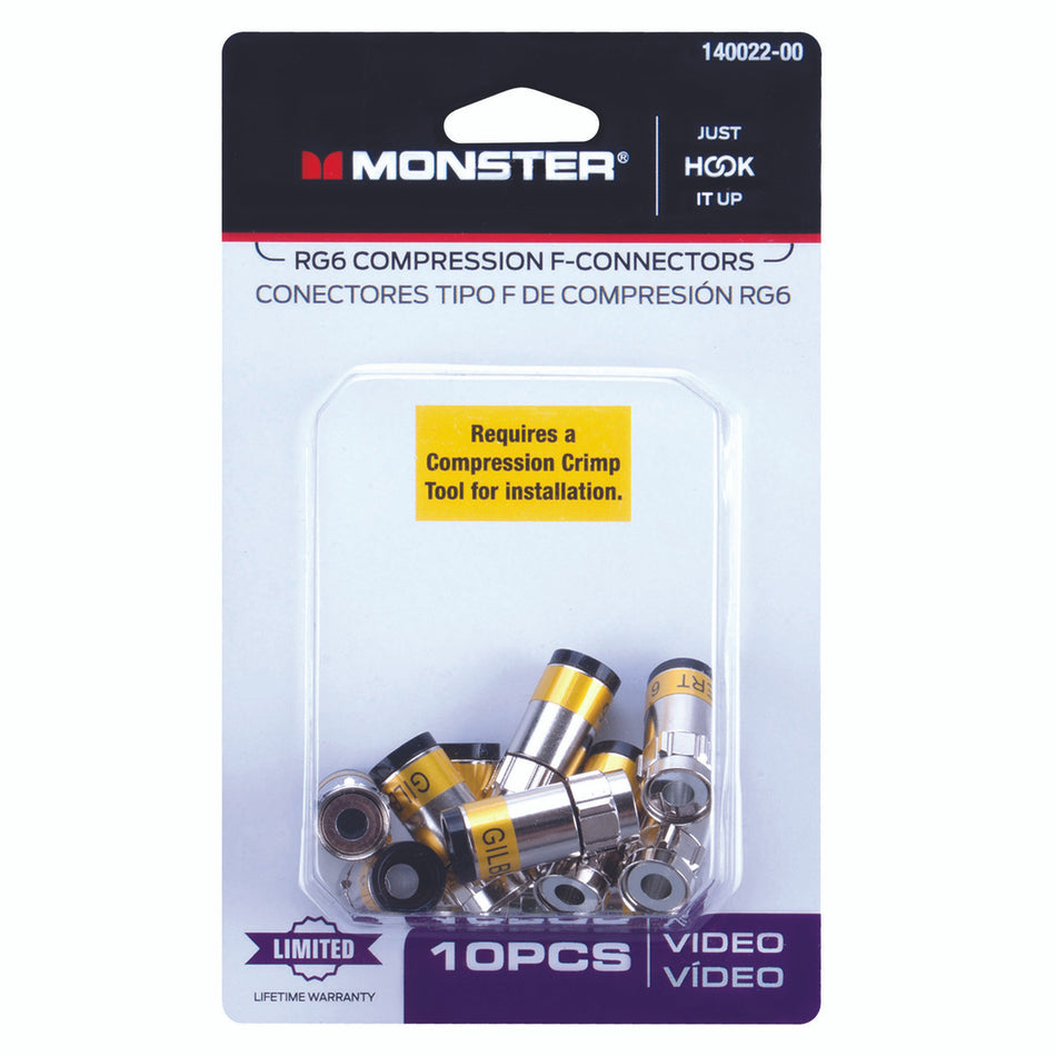 CONNECTOR RG6 F 10 PACK