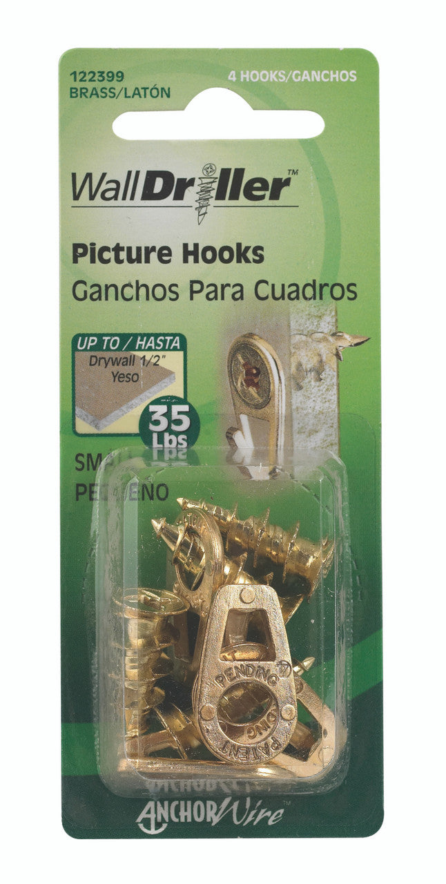 PICTURE HOOK 35 POUND SMALL BRASS