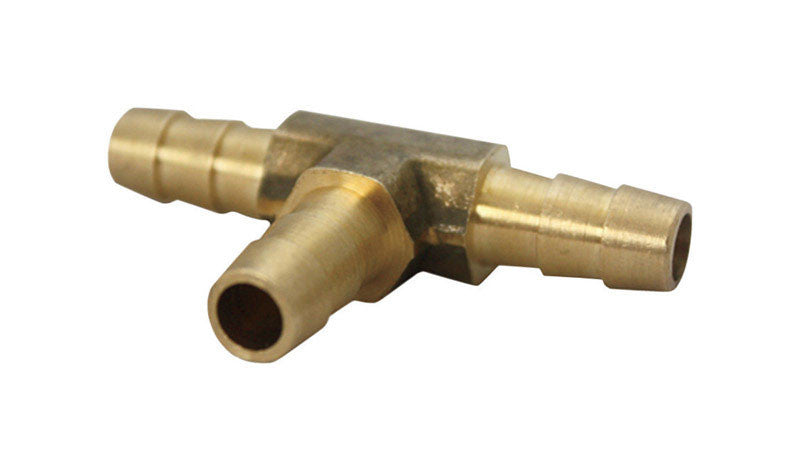 JMF Brass 1/4 in. Dia. x 1/4 in. Dia. Tee Connector 1 pk Yellow