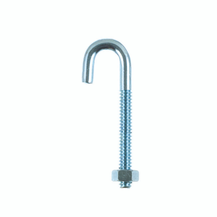steel j bolt with nut 3/16 x 1.88 hook bolt ring hardware