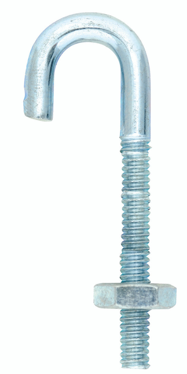steel j bolt with nut 7/32 x 2.13 hook bolt ring hardware