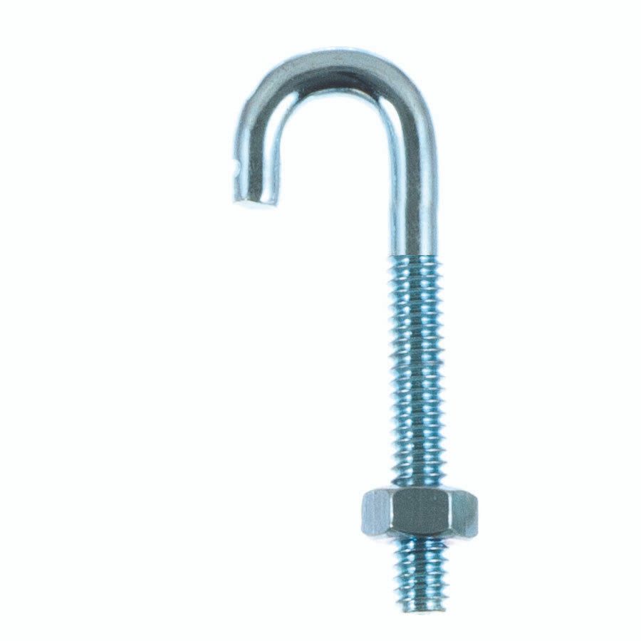 steel j bolt with nut 1/4 x 2.31 hook bolt ring hardware