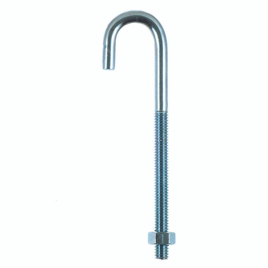 steel j bolt with nut 5/16 x 5 hook bolt ring hardware