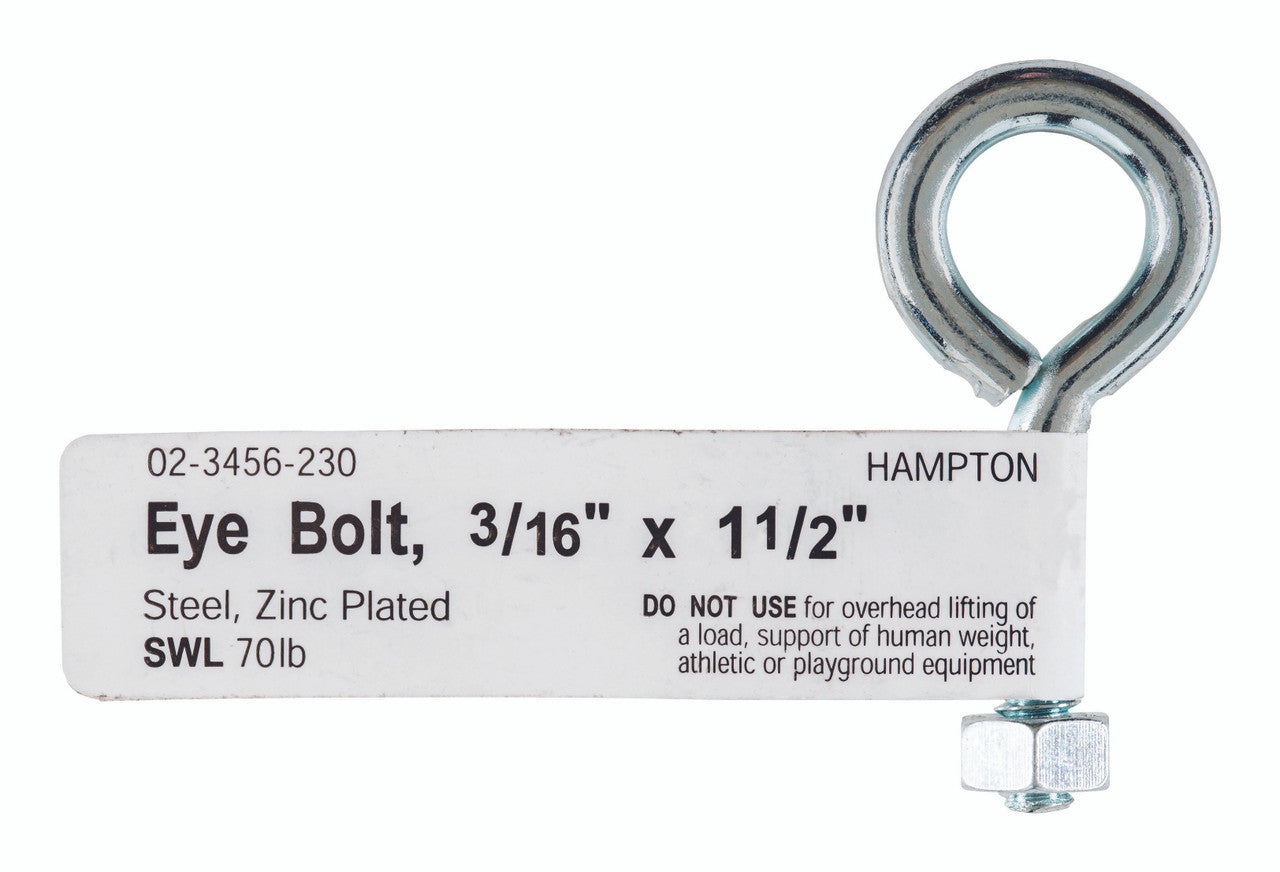bolt eye with nut 3/16 x 1.5 hardware