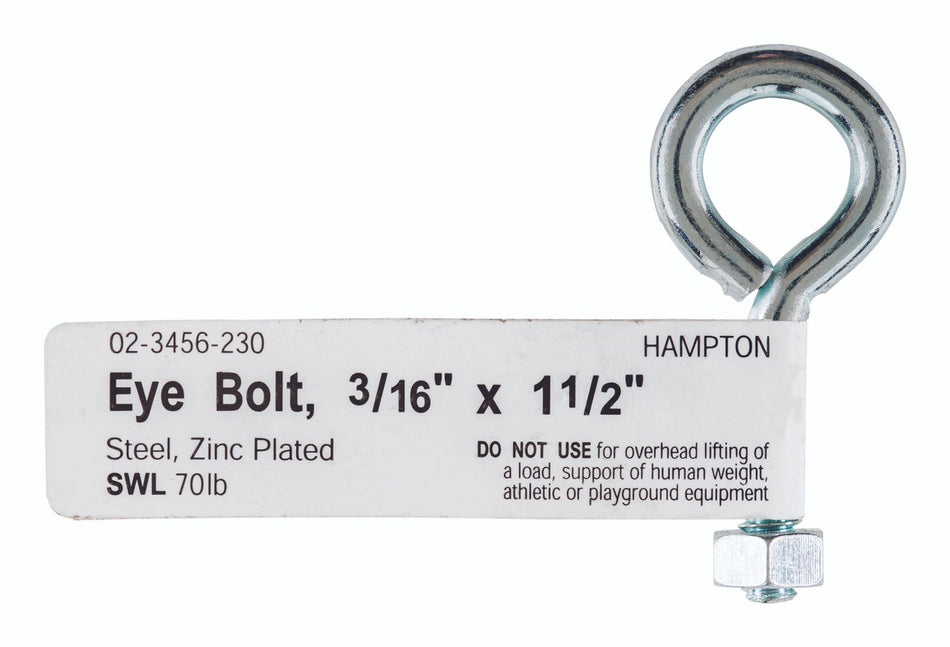 BOLT EYE WITH NUT 3/16 X 1.5