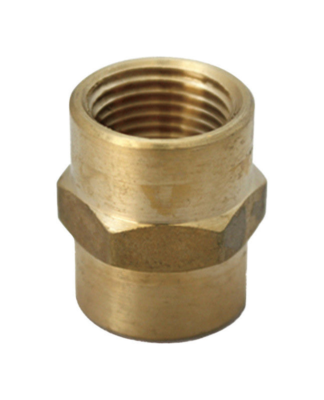 JMF brass reducing coupling 3/4 x 1/2 FPT x FPT lead-free NPT