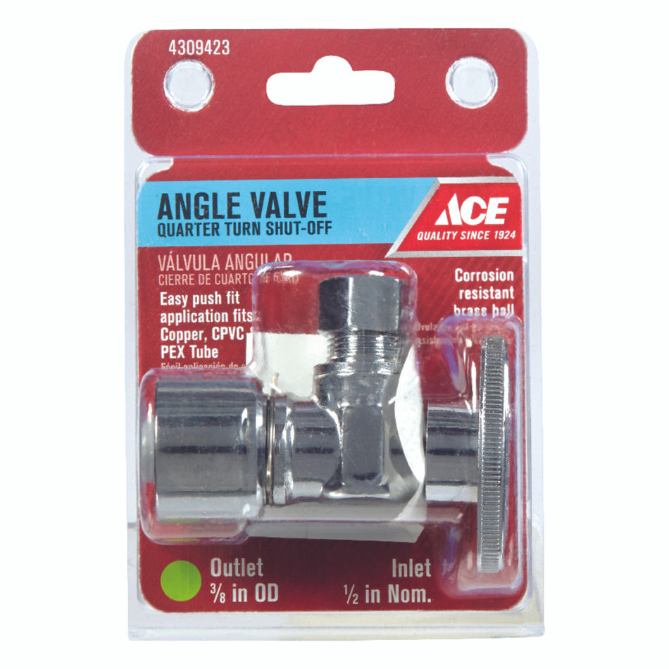 Ace Push Fit Compression Brass Angle Stop Valve