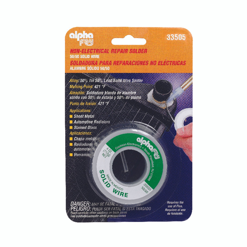 Alpha Fry 4 ounce Repair Solder 0.125 inch Diameter Tin Lead 50 50 1 piece