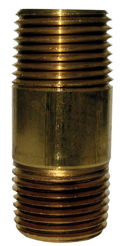jmf 3/8 in. mpt x 3/8 in. dia. x 2-1/2 in. l mpt brass nipple plumbing pipe nipple