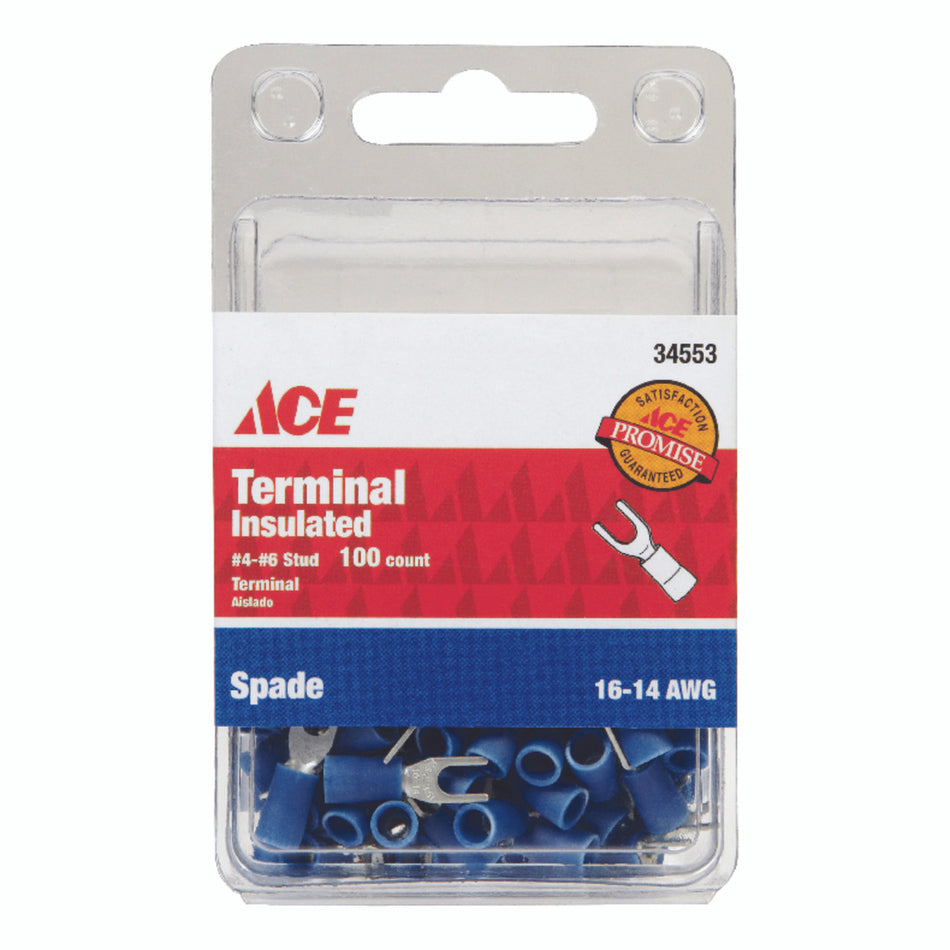 TERMINAL SPADE INSULATED 16-14 AWG 4-6 STUD