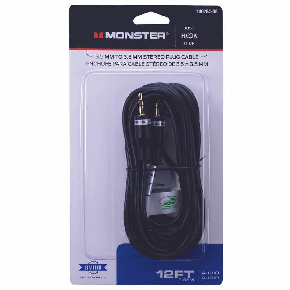 CABLE STEREO 12 FOOT BLACK