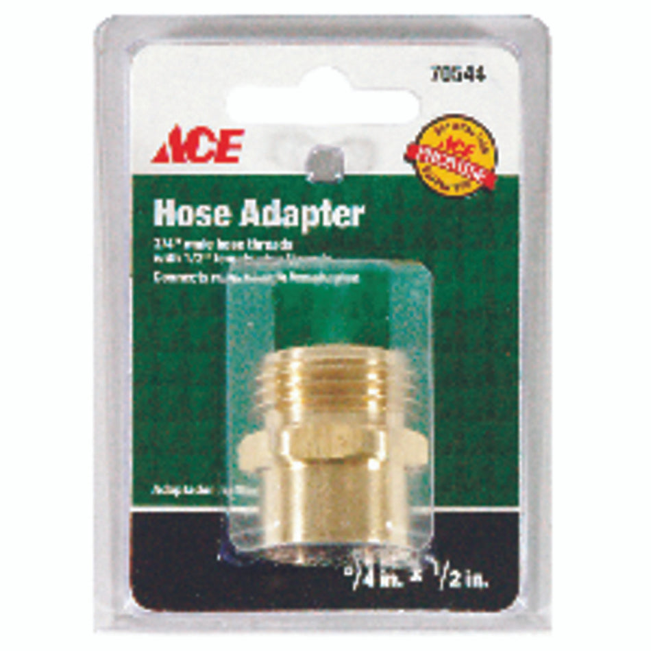 Ace 3/4 in. MHT x 1/2 in. FPT Brass Threaded Male/Female Hose Adapter