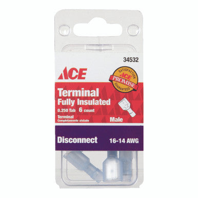 Disconnect Male Fully Insulated 16-14 AWG 6 Pack