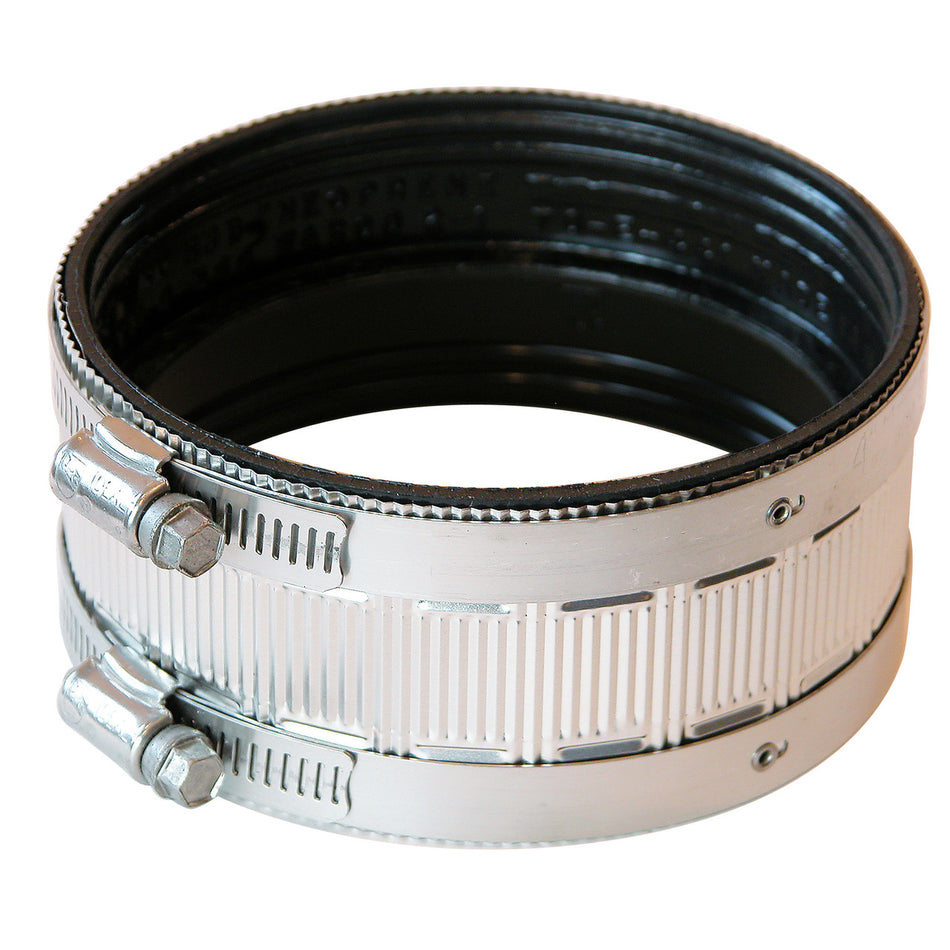 Fernco 4 in. Hub x 4 in. Dia. x 3 in. L Hub Neoprene Rubber No Hub Coupling