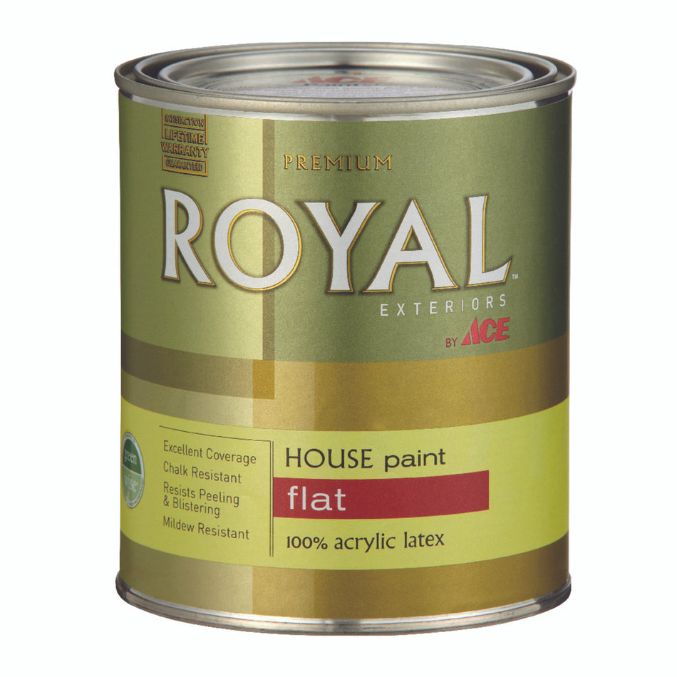 ROYAL EXTERIOR FLAT LATEX WHITE QUART